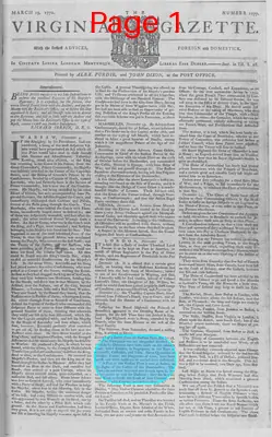 Page thumbnail for The Virginia Gazette