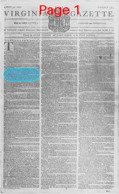 Page thumbnail for The Virginia Gazette
