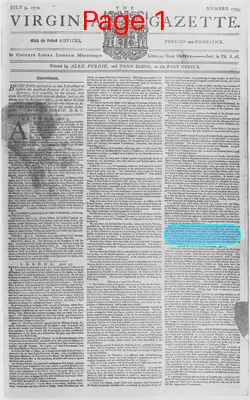 Page thumbnail for The Virginia Gazette