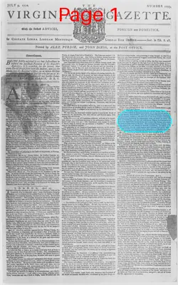 Page thumbnail for The Virginia Gazette