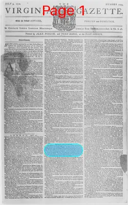 Page thumbnail for The Virginia Gazette