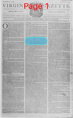 Page thumbnail for The Virginia Gazette