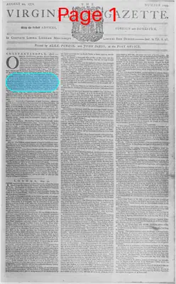 Page thumbnail for The Virginia Gazette