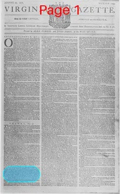 Page thumbnail for The Virginia Gazette