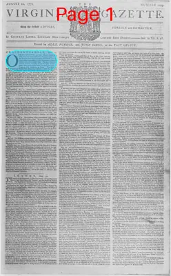 Page thumbnail for The Virginia Gazette