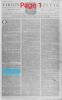 Page thumbnail for The Virginia Gazette
