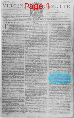 Page thumbnail for The Virginia Gazette
