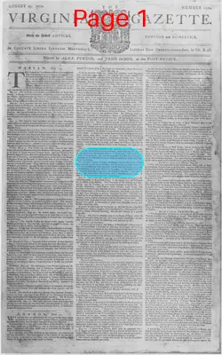 Page thumbnail for The Virginia Gazette