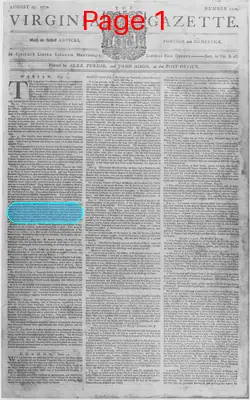 Page thumbnail for The Virginia Gazette
