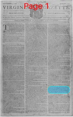 Page thumbnail for The Virginia Gazette
