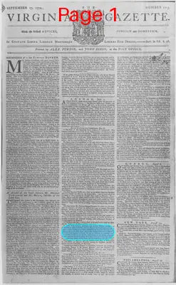Page thumbnail for The Virginia Gazette
