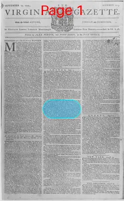 Page thumbnail for The Virginia Gazette