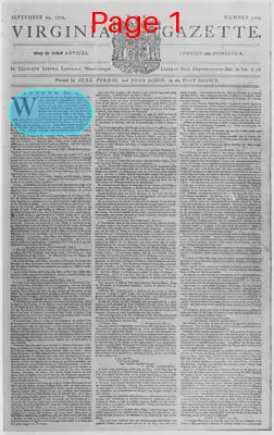 Page thumbnail for The Virginia Gazette