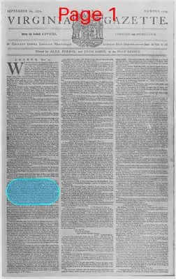 Page thumbnail for The Virginia Gazette