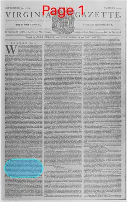 Page thumbnail for The Virginia Gazette