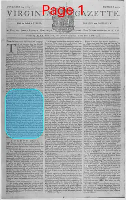 Page thumbnail for The Virginia Gazette