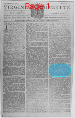Page thumbnail for The Virginia Gazette