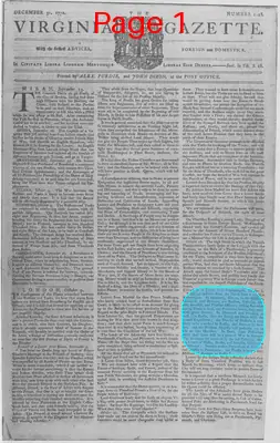 Page thumbnail for The Virginia Gazette