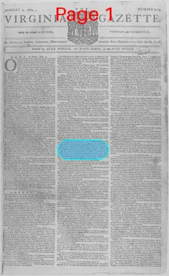 Page thumbnail for The Virginia Gazette