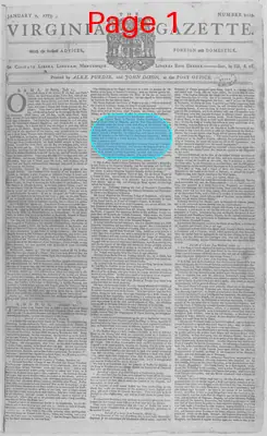 Page thumbnail for The Virginia Gazette