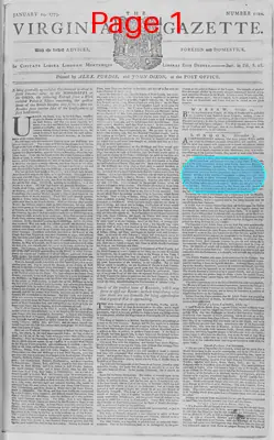 Page thumbnail for The Virginia Gazette