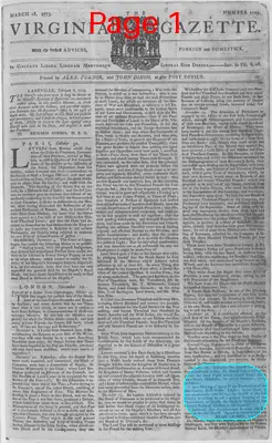 Page thumbnail for The Virginia Gazette