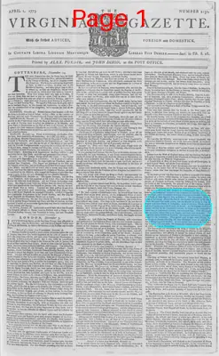 Page thumbnail for The Virginia Gazette