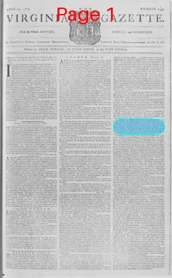 Page thumbnail for The Virginia Gazette