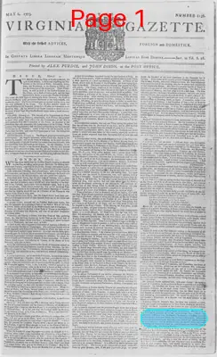 Page thumbnail for The Virginia Gazette