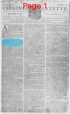 Page thumbnail for The Virginia Gazette