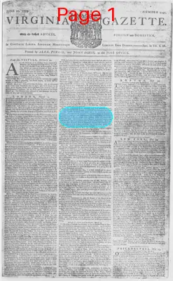 Page thumbnail for The Virginia Gazette