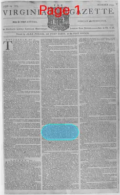 Page thumbnail for The Virginia Gazette