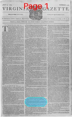 Page thumbnail for The Virginia Gazette