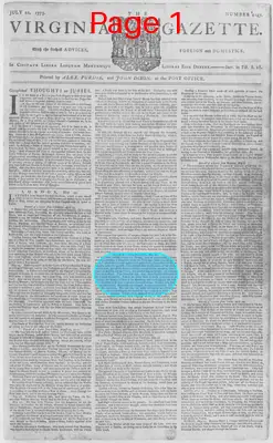 Page thumbnail for The Virginia Gazette