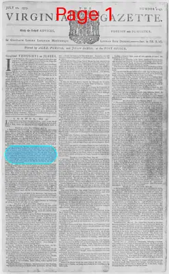 Page thumbnail for The Virginia Gazette