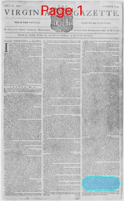 Page thumbnail for The Virginia Gazette