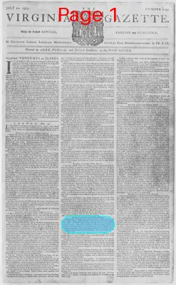 Page thumbnail for The Virginia Gazette