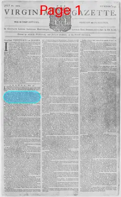 Page thumbnail for The Virginia Gazette