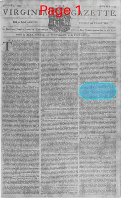 Page thumbnail for The Virginia Gazette