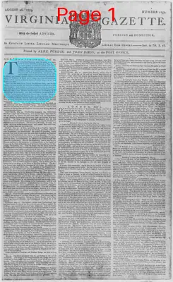 Page thumbnail for The Virginia Gazette