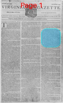 Page thumbnail for The Virginia Gazette