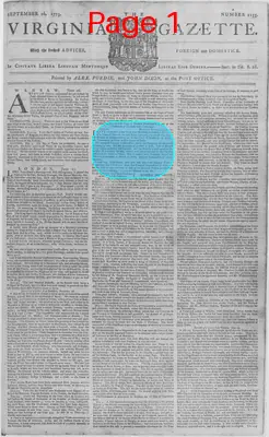 Page thumbnail for The Virginia Gazette