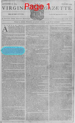 Page thumbnail for The Virginia Gazette