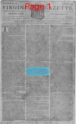 Page thumbnail for The Virginia Gazette