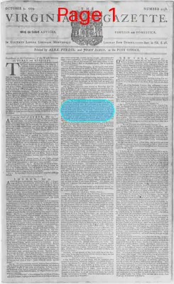 Page thumbnail for The Virginia Gazette