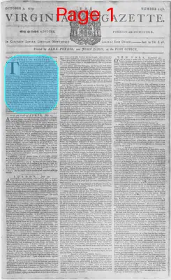 Page thumbnail for The Virginia Gazette