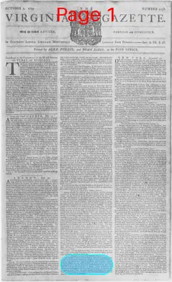 Page thumbnail for The Virginia Gazette