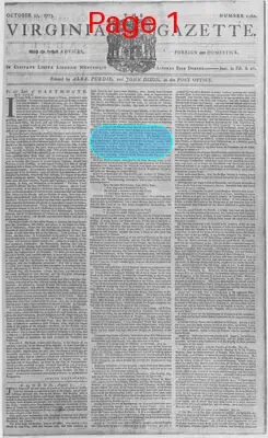 Page thumbnail for The Virginia Gazette