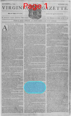 Page thumbnail for The Virginia Gazette