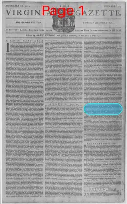 Page thumbnail for The Virginia Gazette
